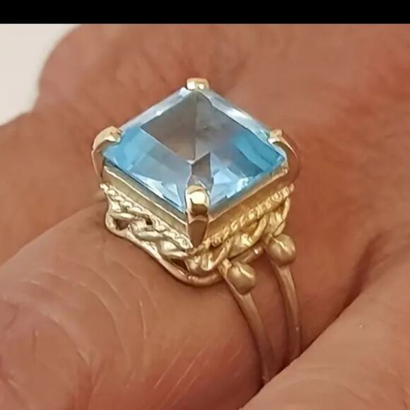 Ocean blue size 7 ring - Picture 1 of 8
